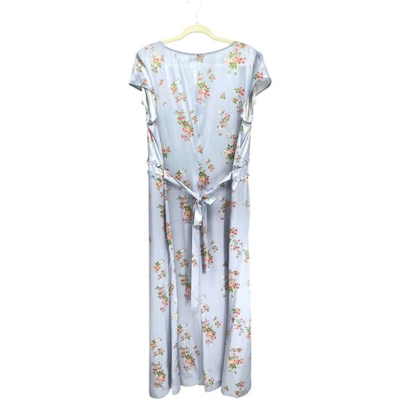 NWT Reformation Kaye Silk Midi Dress Melba Light Blue Size 16 Plus - Picture 3 of 16